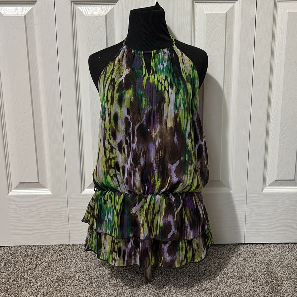 Vibrant Multicolor Halter Dress